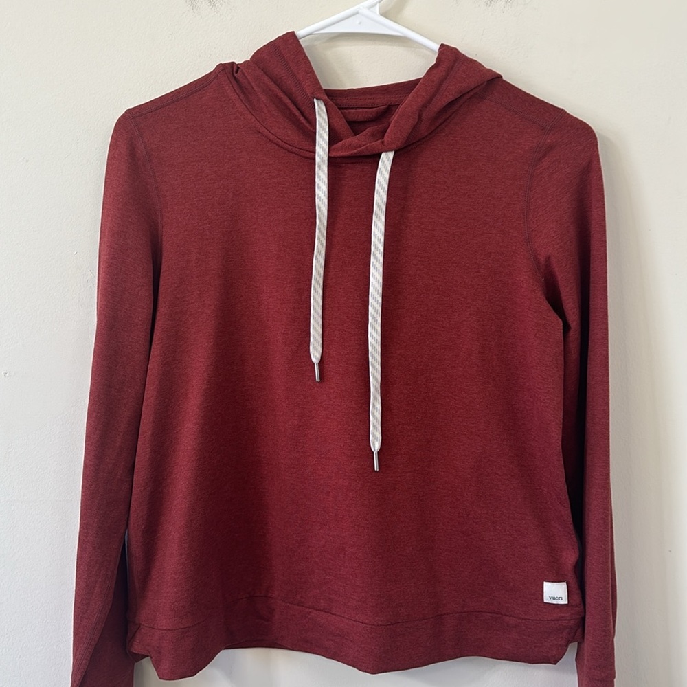 Vuori Halo Essential Hoodie Currant Heather Size XS - Picture 3 of 8